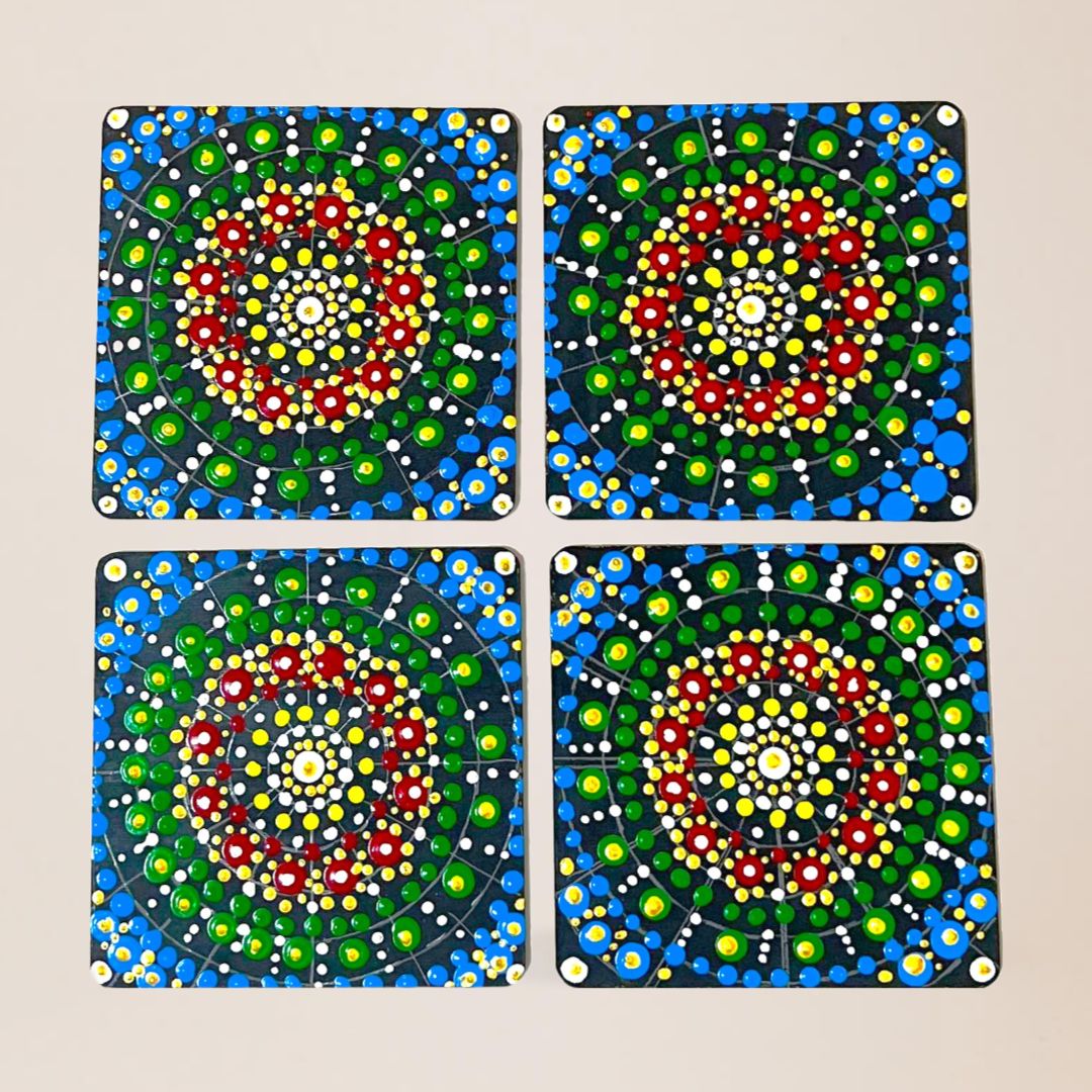 Rainbow Squares Coaster set