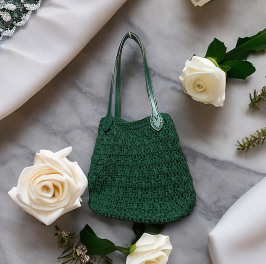 Vrinda Tote | Crochet Tote Bag with Hard Base